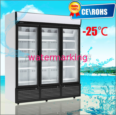 Glass Door Chiller R404a , 3 Glass Door Freezer Automatic Defrost